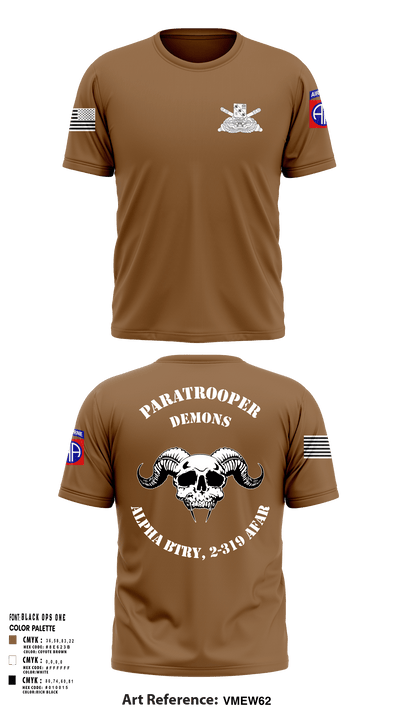 ALPHA BTRY, 2-319th AFAR 68475694 Short Sleeve Performance Shirt - 9