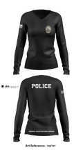 POLICE CRIMINAL INVESTIGATIONS DIVISION 56633419 Women's Long Sleeve V-neck Shirt - 1