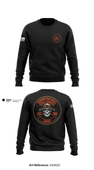 Crew Neck Sweatshirt, Support steel hammerz, Police, Teamtime, Team time, sublimation, custom sports apparel, team uniforms, spirit wear, spiritwear, sports uniforms, custom shirts, team store, custom team store, fundraiser sports, apparel fundraiser