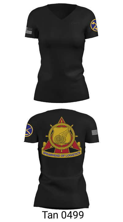 WVARNG Surface Maintenance Management Office 36945793 Women's Short Sleeve V-neck Shirt - 21