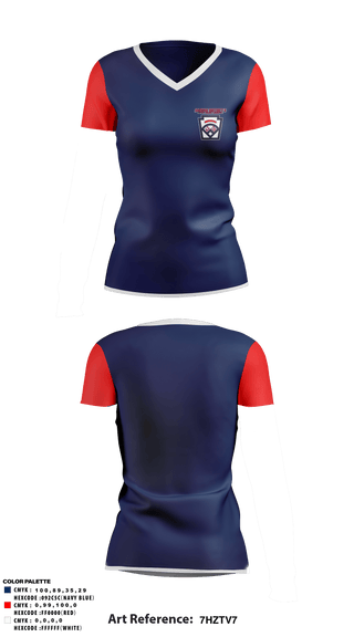 Women's Short Sleeve Vneck Shirt, Arizona District 6 Little League Baseball, Baseball, Teamtime, Team time, sublimation, custom sports apparel, team uniforms, spirit wear, spiritwear, sports uniforms, custom shirts, team store, custom team store, fundraiser sports, apparel fundraiser