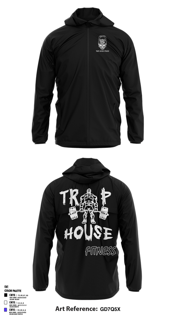 Windbreaker, Trap House Fitness, Spirit Store, Teamtime, Team time, sublimation, custom sports apparel, team uniforms, spirit wear, spiritwear, sports uniforms, custom shirts, team store, custom team store, fundraiser sports, apparel fundraiser