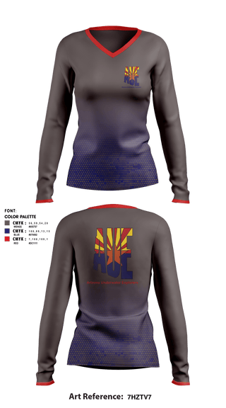 Women's Long Sleeve Vneck Shirt, Arizona Underwater Explorers, , Teamtime, Team time, sublimation, custom sports apparel, team uniforms, spirit wear, spiritwear, sports uniforms, custom shirts, team store, custom team store, fundraiser sports, apparel fundraiser