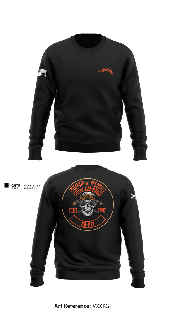 Crew Neck Sweatshirt, Support steel hammerz, Police, Teamtime, Team time, sublimation, custom sports apparel, team uniforms, spirit wear, spiritwear, sports uniforms, custom shirts, team store, custom team store, fundraiser sports, apparel fundraiser