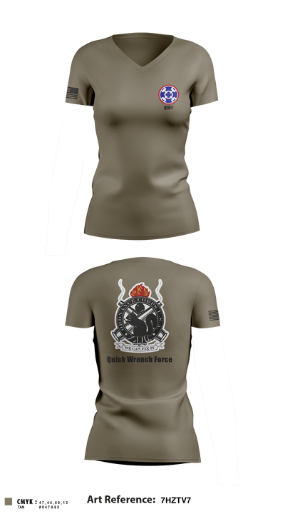 380th Quartermaster Company 2505510 Women's Short Sleeve V-neck Shirt - 3