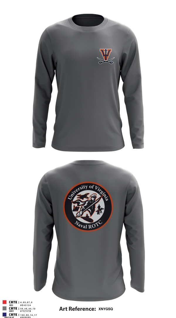 Long Sleeve Performance Shirt, University of Virginia NROTC, Navy, Teamtime, Team time, sublimation, custom sports apparel, team uniforms, spirit wear, spiritwear, sports uniforms, custom shirts, team store, custom team store, fundraiser sports, apparel fundraiser