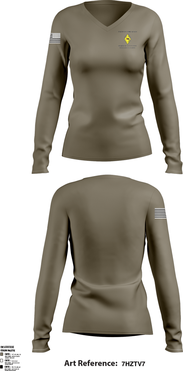Women's Long Sleeve Vneck Shirt, , Marines, Teamtime, Team time, sublimation, custom sports apparel, team uniforms, spirit wear, spiritwear, sports uniforms, custom shirts, team store, custom team store, fundraiser sports, apparel fundraiser