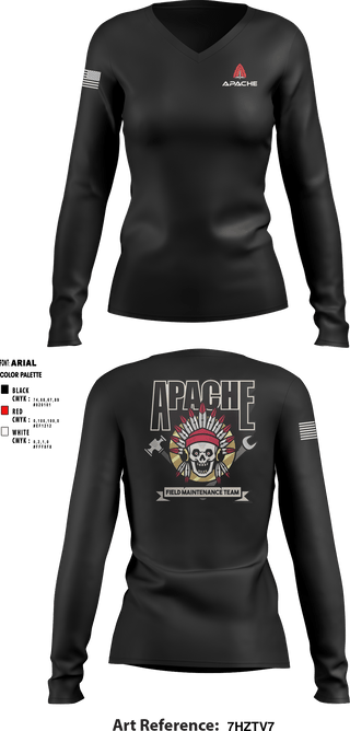 Women's Long Sleeve Vneck Shirt, , Army, Teamtime, Team time, sublimation, custom sports apparel, team uniforms, spirit wear, spiritwear, sports uniforms, custom shirts, team store, custom team store, fundraiser sports, apparel fundraiser