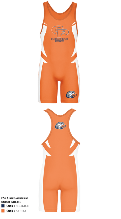 College Place High School Wrestling 47921319 Wrestling Singlet - 3