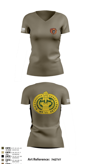 Women's Short Sleeve Vneck Shirt, , Army, Teamtime, Team time, sublimation, custom sports apparel, team uniforms, spirit wear, spiritwear, sports uniforms, custom shirts, team store, custom team store, fundraiser sports, apparel fundraiser