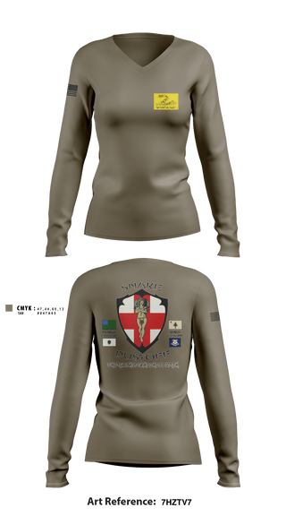 Women's Long Sleeve Vneck Shirt, , Army, Teamtime, Team time, sublimation, custom sports apparel, team uniforms, spirit wear, spiritwear, sports uniforms, custom shirts, team store, custom team store, fundraiser sports, apparel fundraiser