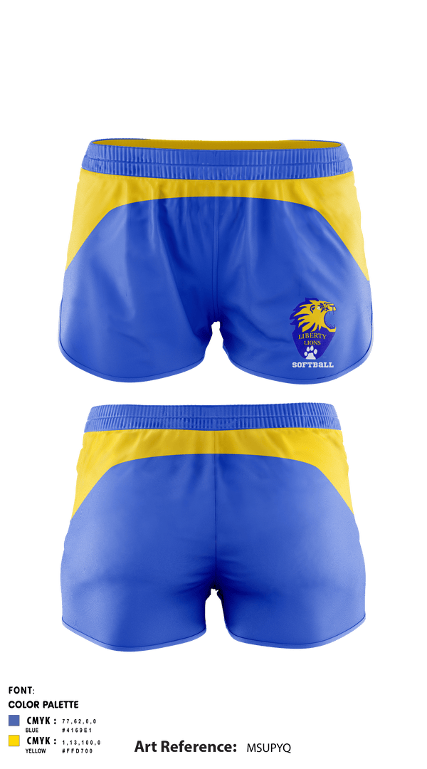 Women's Shorts, Liberty High School Softball, Softball, Teamtime, Team time, sublimation, custom sports apparel, team uniforms, spirit wear, spiritwear, sports uniforms, custom shirts, team store, custom team store, fundraiser sports, apparel fundraiser