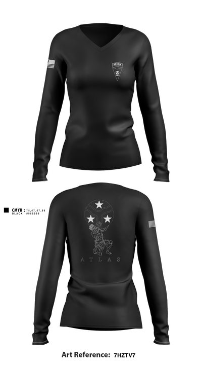 Bastard PLT 55747802 Women's Long Sleeve V-neck Shirt - 1