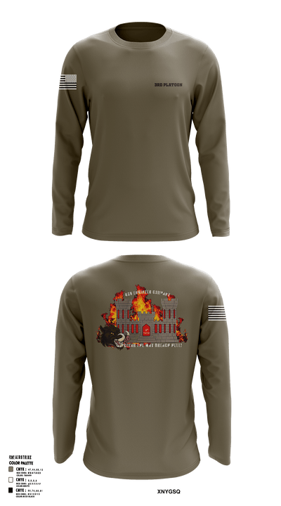 3rd Platoon 81914582 Long Sleeve Performance Shirt - 50