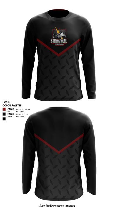 BATTLEGROUND WRESTLING 37344542 Long Sleeve Performance Shirt - 5