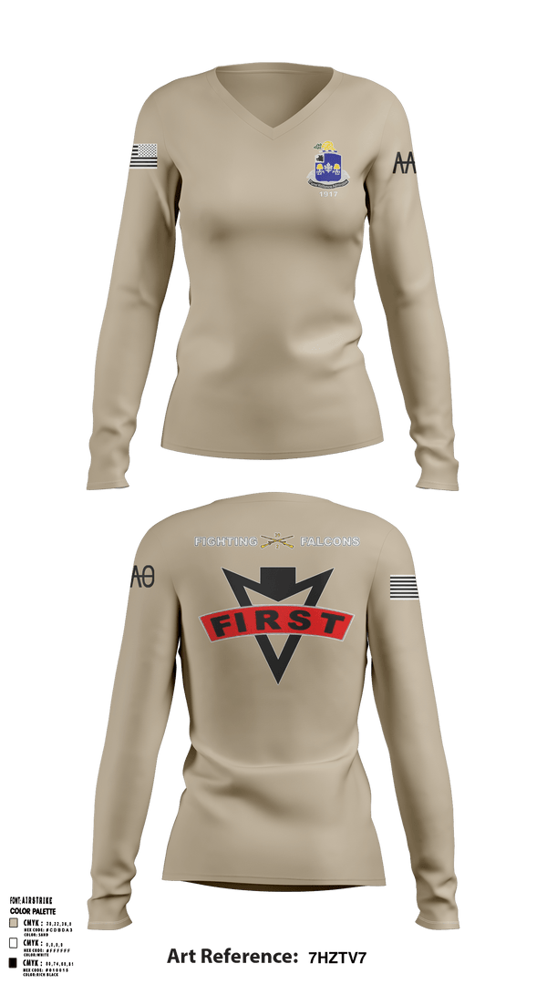 Women's Long Sleeve Vneck Shirt, , Army, Teamtime, Team time, sublimation, custom sports apparel, team uniforms, spirit wear, spiritwear, sports uniforms, custom shirts, team store, custom team store, fundraiser sports, apparel fundraiser