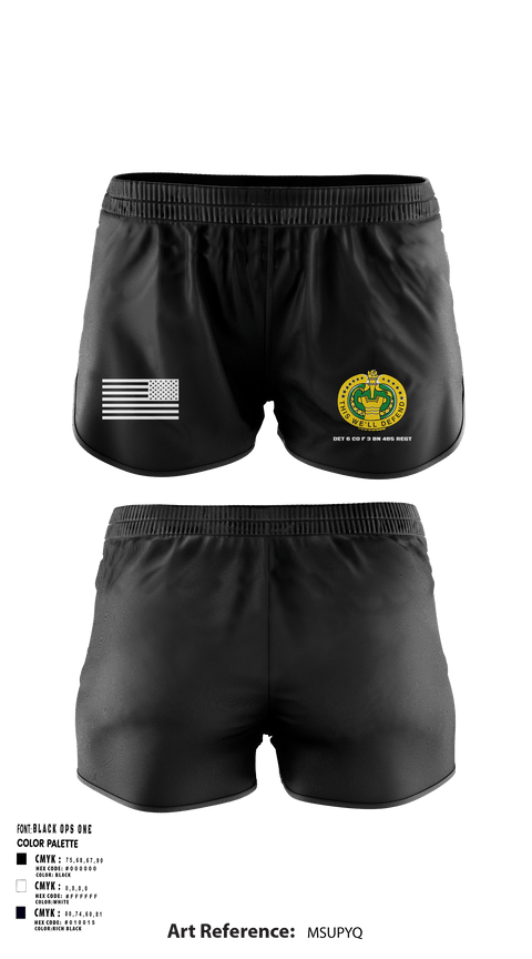 Women's Shorts, DET 6 CO F 3 BN 485 REGT, , Teamtime, Team time, sublimation, custom sports apparel, team uniforms, spirit wear, spiritwear, sports uniforms, custom shirts, team store, custom team store, fundraiser sports, apparel fundraiser