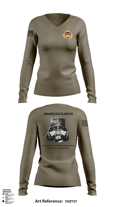 MSARNG OCS Class 66 93679555 Women's Long Sleeve V-neck Shirt - 53