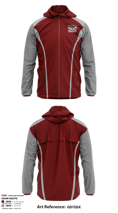 Healdsburg Senior High School Swimming 51370410 Windbreaker - 1