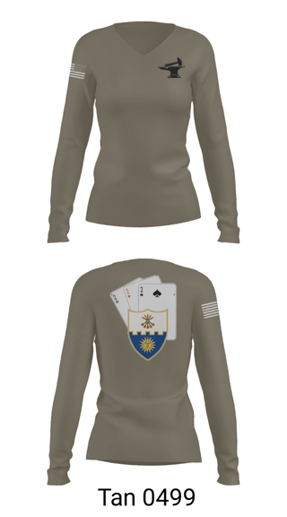 Women's Long Sleeve Vneck Shirt, , Army, Teamtime, Team time, sublimation, custom sports apparel, team uniforms, spirit wear, spiritwear, sports uniforms, custom shirts, team store, custom team store, fundraiser sports, apparel fundraiser