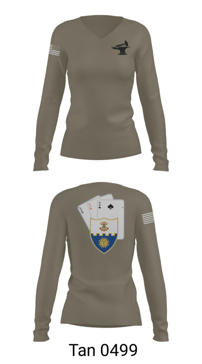 Anvil company, 2-22 Infantry 69124042 Women's Long Sleeve V-neck Shirt - 41