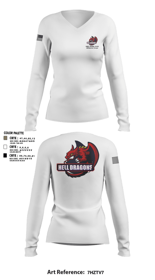 Women's Long Sleeve Vneck Shirt, XVIII AIRBORNE CORPS RECEPTION COMPANY, Army, Teamtime, Team time, sublimation, custom sports apparel, team uniforms, spirit wear, spiritwear, sports uniforms, custom shirts, team store, custom team store, fundraiser sports, apparel fundraiser