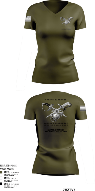 Women's Short Sleeve Vneck Shirt, Marine Barracks/ Marine Detachment   32nd St Naval Base, Marines, Teamtime, Team time, sublimation, custom sports apparel, team uniforms, spirit wear, spiritwear, sports uniforms, custom shirts, team store, custom team store, fundraiser sports, apparel fundraiser