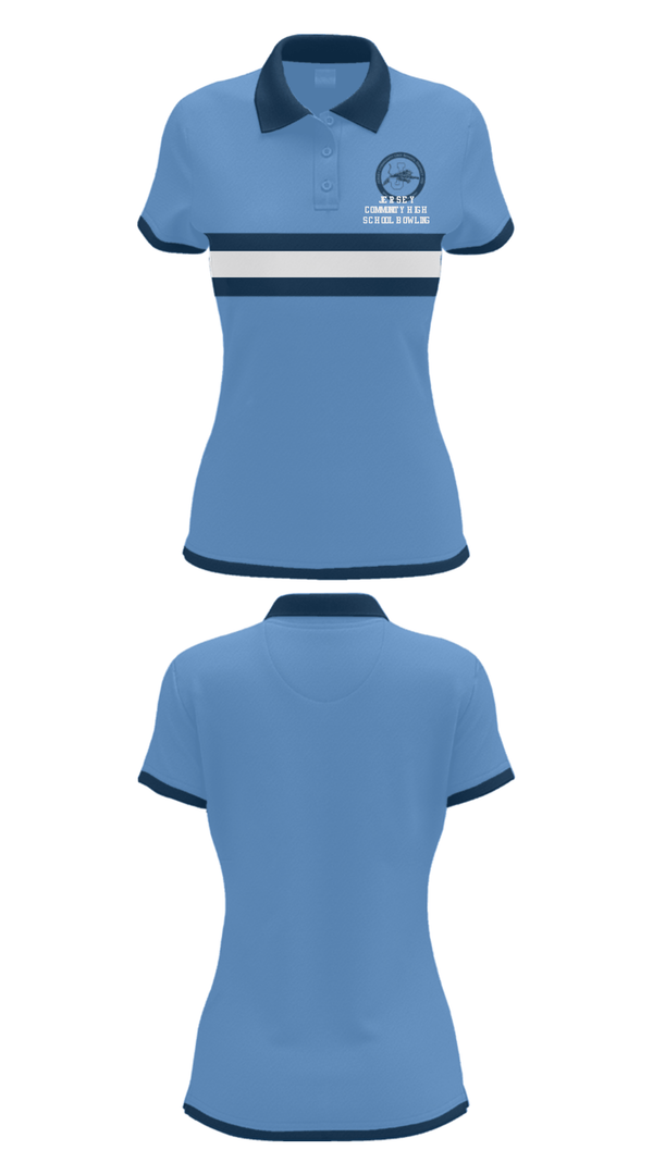 Short Sleeve Performance Polo, Jersey Community High School Bowling, Bowling, Teamtime, Team time, sublimation, custom sports apparel, team uniforms, spirit wear, spiritwear, sports uniforms, custom shirts, team store, custom team store, fundraiser sports, apparel fundraiser