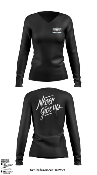 Women's Long Sleeve Vneck Shirt, Team Iron RushTeam Iron Rush, , Teamtime, Team time, sublimation, custom sports apparel, team uniforms, spirit wear, spiritwear, sports uniforms, custom shirts, team store, custom team store, fundraiser sports, apparel fundraiser