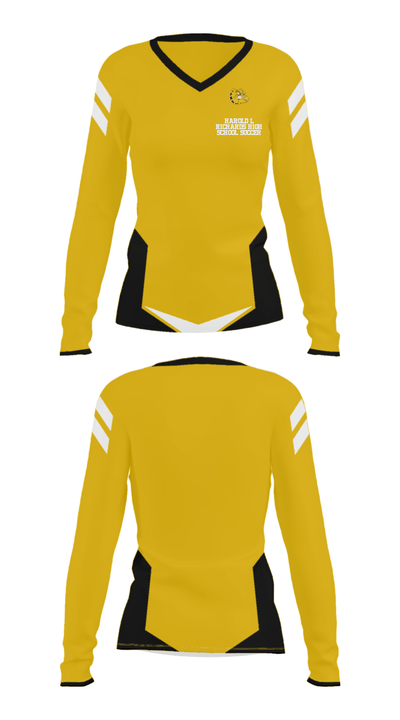 Harold L Richards High School Soccer 89597833 Women's Long Sleeve V-neck Shirt - 9