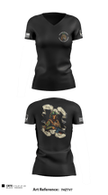 Bravo Battery, 4th Battalion, 3rd Air Defense Artillery Regiment 1115971 Women's Short Sleeve V-neck Shirt - 1
