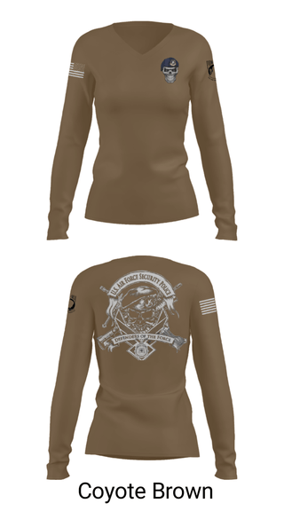 Women's Long Sleeve Vneck Shirt, , Air Force, Teamtime, Team time, sublimation, custom sports apparel, team uniforms, spirit wear, spiritwear, sports uniforms, custom shirts, team store, custom team store, fundraiser sports, apparel fundraiser