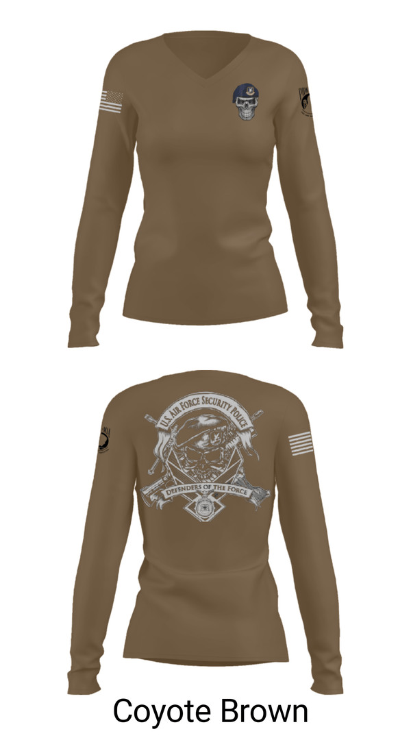 Women's Long Sleeve Vneck Shirt, , Air Force, Teamtime, Team time, sublimation, custom sports apparel, team uniforms, spirit wear, spiritwear, sports uniforms, custom shirts, team store, custom team store, fundraiser sports, apparel fundraiser