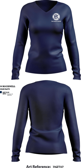 Women's Long Sleeve Vneck Shirt, Kent Island Youth Softball, Spirit Store, Teamtime, Team time, sublimation, custom sports apparel, team uniforms, spirit wear, spiritwear, sports uniforms, custom shirts, team store, custom team store, fundraiser sports, apparel fundraiser