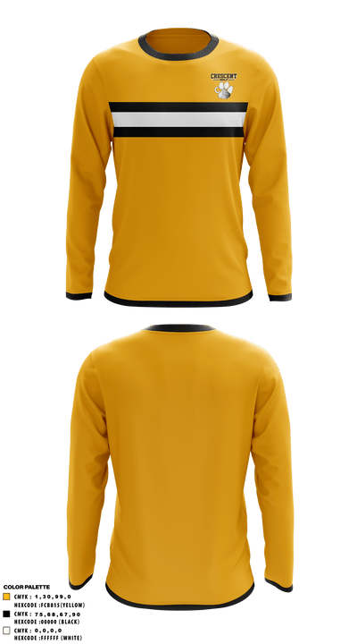 Crescent High School Golf 66610838 Long Sleeve Performance Shirt - 1
