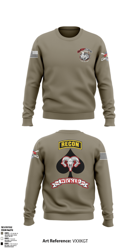 Crew Neck Sweatshirt, B TRP, 3-71 CAV, Army, Teamtime, Team time, sublimation, custom sports apparel, team uniforms, spirit wear, spiritwear, sports uniforms, custom shirts, team store, custom team store, fundraiser sports, apparel fundraiser