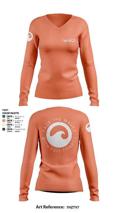Full Foarce 4418872 Women's Long Sleeve V-neck Shirt - 1