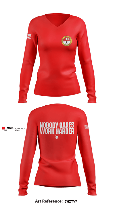 HHT  1-112TH CAV RGMT 85505859 Women's Long Sleeve V-neck Shirt - 1