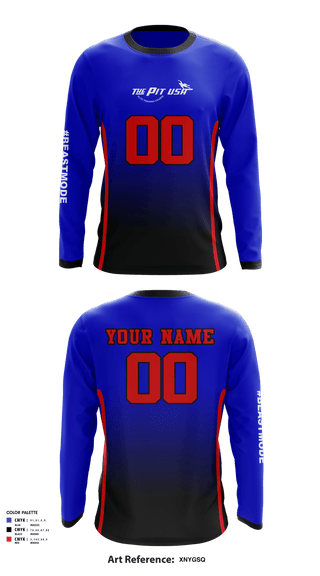 Long Sleeve Performance Shirt, THE PIT U.S.A, Football, Teamtime, Team time, sublimation, custom sports apparel, team uniforms, spirit wear, spiritwear, sports uniforms, custom shirts, team store, custom team store, fundraiser sports, apparel fundraiser