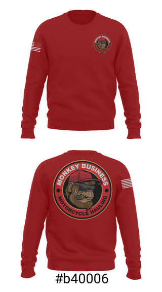 Crew Neck Sweatshirt, Monkey Business Motorcycle Hauling, , Teamtime, Team time, sublimation, custom sports apparel, team uniforms, spirit wear, spiritwear, sports uniforms, custom shirts, team store, custom team store, fundraiser sports, apparel fundraiser
