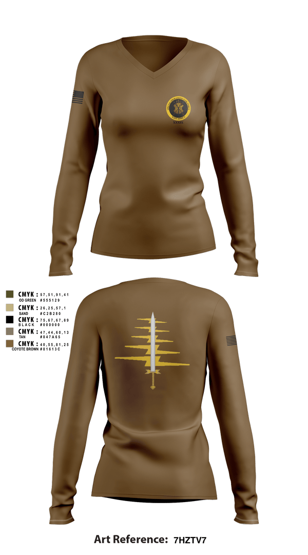 Women's Long Sleeve Vneck Shirt, , Army, Teamtime, Team time, sublimation, custom sports apparel, team uniforms, spirit wear, spiritwear, sports uniforms, custom shirts, team store, custom team store, fundraiser sports, apparel fundraiser
