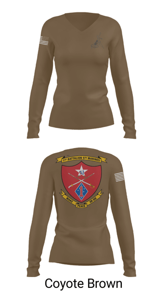 Women's Long Sleeve Vneck Shirt, , Marines, Teamtime, Team time, sublimation, custom sports apparel, team uniforms, spirit wear, spiritwear, sports uniforms, custom shirts, team store, custom team store, fundraiser sports, apparel fundraiser