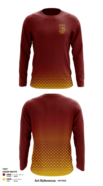 Hillsborough High School Gymnastics 65140177 Long Sleeve Performance Shirt - 1