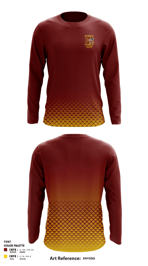Long Sleeve Performance Shirt, Hillsborough High School Gymnastics, Spirit Store, Teamtime, Team time, sublimation, custom sports apparel, team uniforms, spirit wear, spiritwear, sports uniforms, custom shirts, team store, custom team store, fundraiser sports, apparel fundraiser