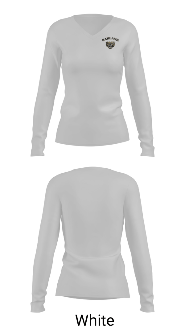 Women's Long Sleeve Vneck Shirt, Oakland University Golf, Golf, Teamtime, Team time, sublimation, custom sports apparel, team uniforms, spirit wear, spiritwear, sports uniforms, custom shirts, team store, custom team store, fundraiser sports, apparel fundraiser