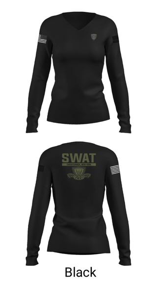 Women's Long Sleeve Vneck Shirt, , Police, Teamtime, Team time, sublimation, custom sports apparel, team uniforms, spirit wear, spiritwear, sports uniforms, custom shirts, team store, custom team store, fundraiser sports, apparel fundraiser