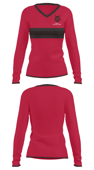 Wolf’s Transportation 67202447 Women's Long Sleeve V-neck Shirt - 24