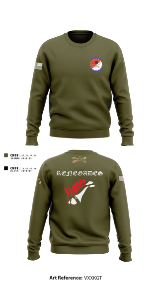 Crew Neck Sweatshirt, Renegades, Army, Teamtime, Team time, sublimation, custom sports apparel, team uniforms, spirit wear, spiritwear, sports uniforms, custom shirts, team store, custom team store, fundraiser sports, apparel fundraiser