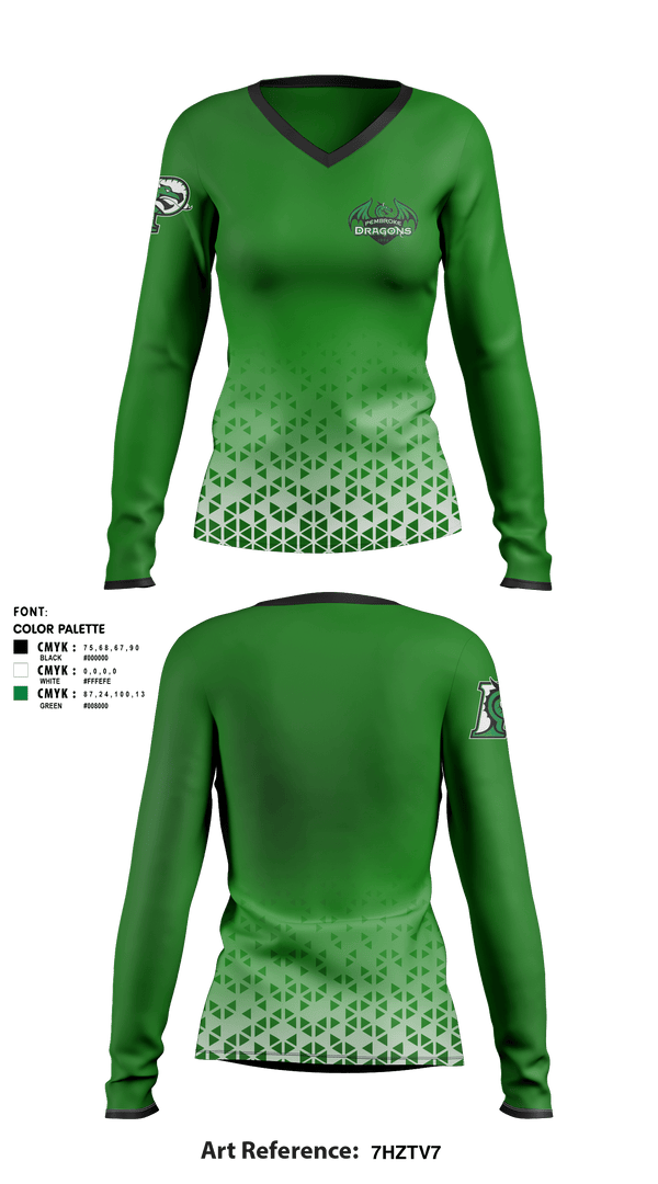 Women's Long Sleeve Vneck Shirt, Pembroke High School Diving, Spirit Store, Teamtime, Team time, sublimation, custom sports apparel, team uniforms, spirit wear, spiritwear, sports uniforms, custom shirts, team store, custom team store, fundraiser sports, apparel fundraiser