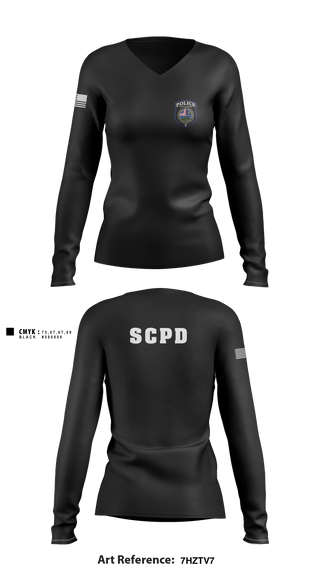 Women's Long Sleeve Vneck Shirt, , Police, Teamtime, Team time, sublimation, custom sports apparel, team uniforms, spirit wear, spiritwear, sports uniforms, custom shirts, team store, custom team store, fundraiser sports, apparel fundraiser
